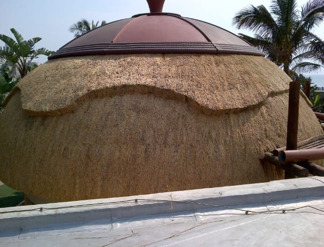 Thatched dome roof detail at uShaka Marine World, Durban